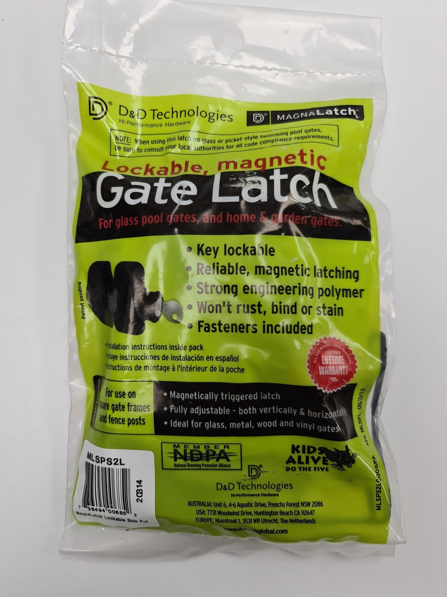 D & D Key Lock (Suit all glass pool fence mag bolt latches)