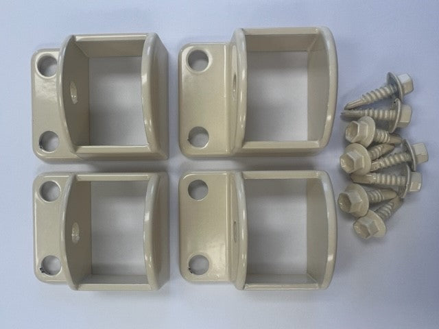 Aluminium Pool Fence Brackets pack of 4 - Classic Cream