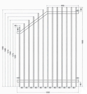 Aluminum Blade Raked Pool Fence Panel Satin Black