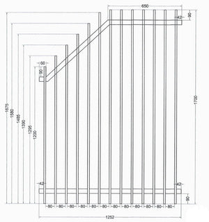 Aluminum Blade Raked Pool Fence Panel Satin Black