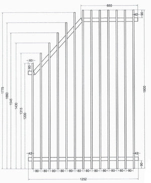 Aluminum Blade Raked Pool Fence Panel Satin Black