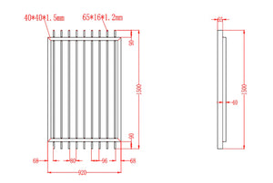 Aluminium Blade Gate Panel 1500mm (H) x 920mm (W)