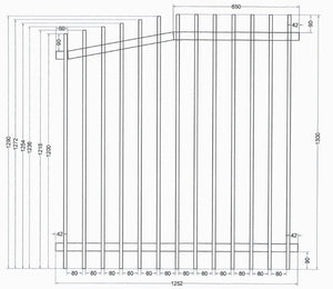 Aluminum Blade Raked Pool Fence Panel Satin Black