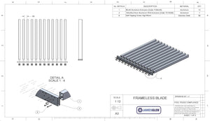 Frameless Blade Pool Fencing 1.8 meter (W) x 1.2-1.3 meter (H) KIT
