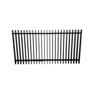 Aluminum Blade Raked Pool Fence Panel Satin Black