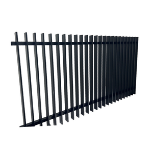 Aluminum Blade Raked Pool Fence Panel Satin Black