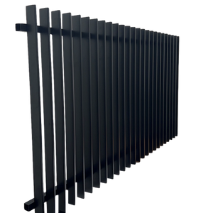 Aluminum Blade Raked Pool Fence Panel Satin Black
