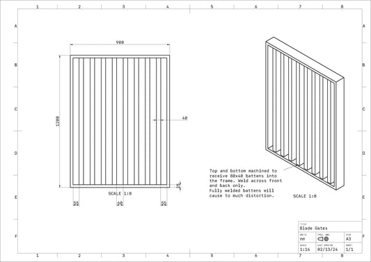 Frameless Blade Pool Fencing 900 x 1200mm Welded Gate KIT