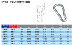 G316 Spring Hook No Eye